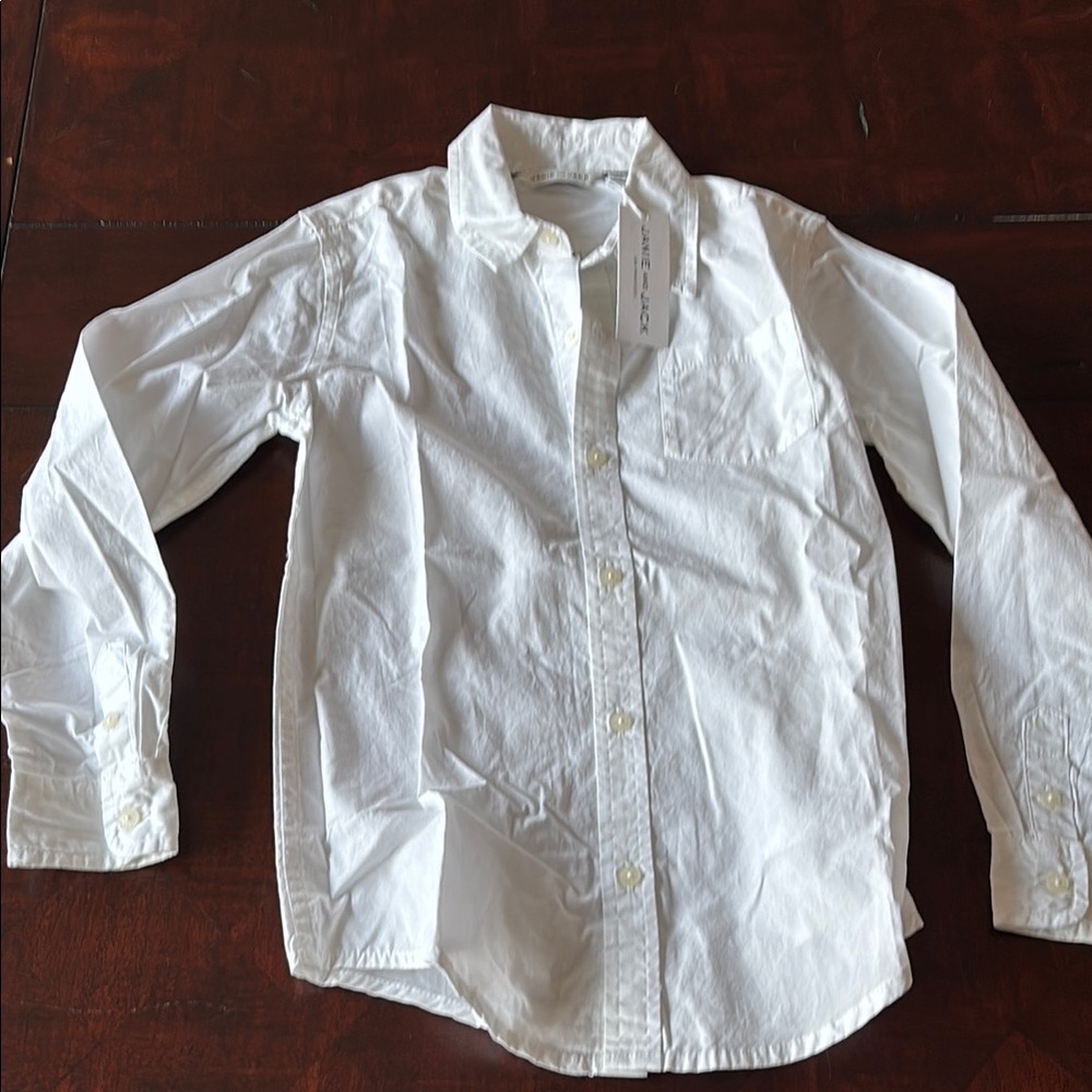 NWT Janie and Jack Size 8 Kids White Button-Up Shirt